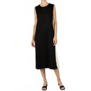 NEW BEFORE YOU COLLECTION scuba sleeveless midi dress in black
